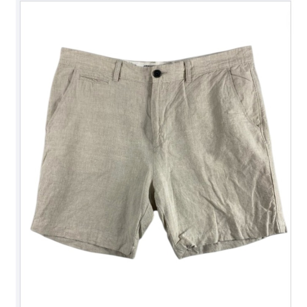 2/$30 Old Navy 100% Linen Shorts Men's Sz 38 Beige Coastal Summer